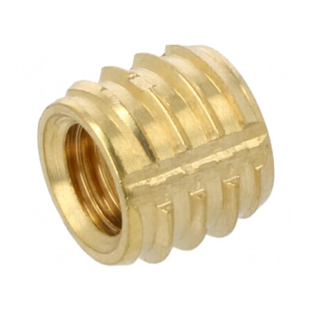 Adaos filetat din alamă M5 BN 37915, Lungime 6,4mm, pentru plastic | Electronic-mag.ro | Componente Electronice