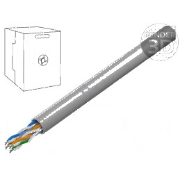 Cablu U/UTP 4x2x24AWG 6 sârmă CCA PVC gri 305m, Øcablu 6mm pentru rețele Ethernet | Electronic-mag.ro | Componente Electronice