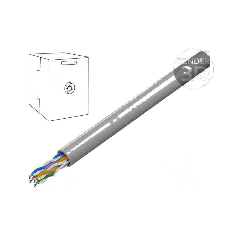 Cablu U/UTP 4x2x24AWG 6 sârmă CCA PVC gri 305m, Øcablu 6mm pentru rețele Ethernet | Electronic-mag.ro | Componente Electronice Cablu U/UTP 4x2x24AWG 6 sârmă CCA PVC gri 305m, Øcablu 6mm pentru rețele Ethernet | Electronic-mag.ro | Componente Electronice
