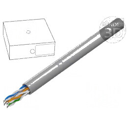 Cablu U/UTP 4x2x24AWG CCA PVC gri 100m pentru rețea Øcablu: 6mm | Electronic-mag.ro | Componente Electronice