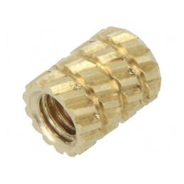 Adaos filetat din alamă M2,5 - Lungime 5,9mm, Diametru exterior 4,5mm | Electronic-mag.ro | Componente Electronice