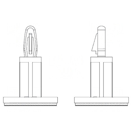 Distanţier autoadeziv pentru PCB din poliamidă 66, lungime 6mm, tip clichet | Electronic-mag.ro | Componente Electronice