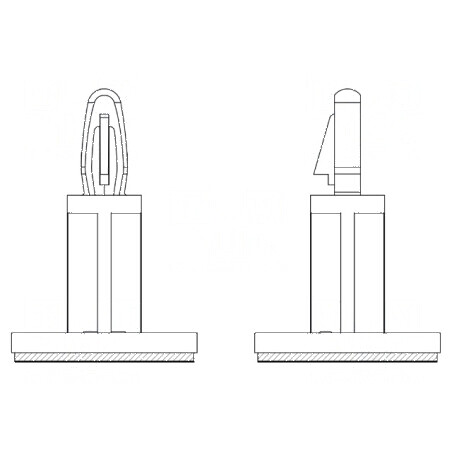 Distanţier PCB autoadeziv din gumă, lungime 9,5mm, clichet naturală | Electronic-mag.ro | Componente Electronice