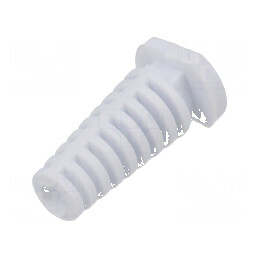 Manşon Øorif 4mm din elastomer alb pentru grosime panou max. 3,5mm, lungime 25mm | Electronic-mag.ro | Componente Electronice