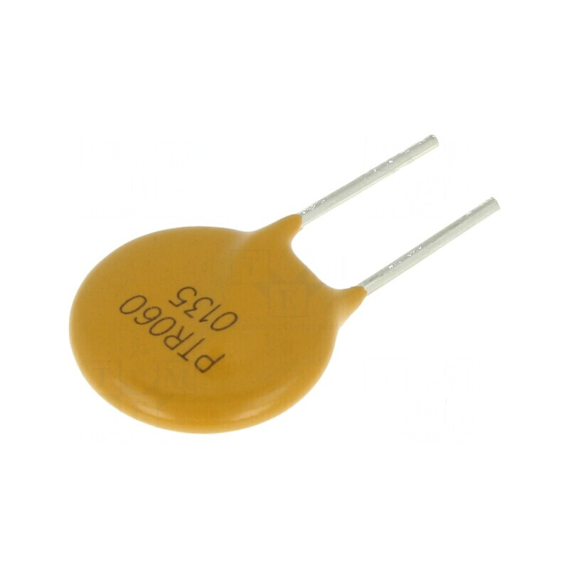 Siguranţă polimerică PTC 1,35A Imax 40A THT PTR060V pentru protecţie electronică - pungă | Electronic-mag.ro | Componente Electronice