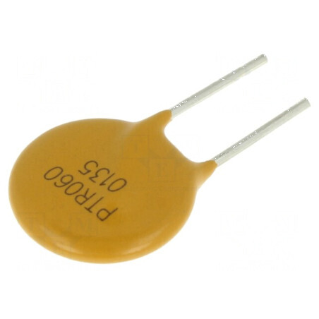 Siguranţă polimerică PTC 1,35A Imax 40A THT PTR060V pentru protecţie electronică - pungă | Electronic-mag.ro | Componente Electronice