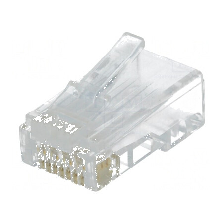 Conector RJ45 Cat 6, mufă 8p8c, 8 pini pentru cablu | Electronic-mag.ro | Componente Electronice