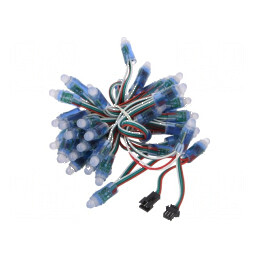 Banda LED RGB 50 diode Ø12mm cu Controler WS2811 THT 5VDC | Electronic-mag.ro | Componente Electronice
