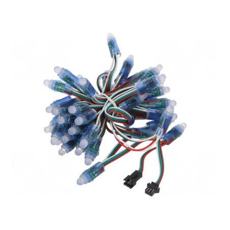 Banda LED RGB 50 diode Ø12mm cu Controler WS2811 THT 5VDC | Electronic-mag.ro | Componente Electronice