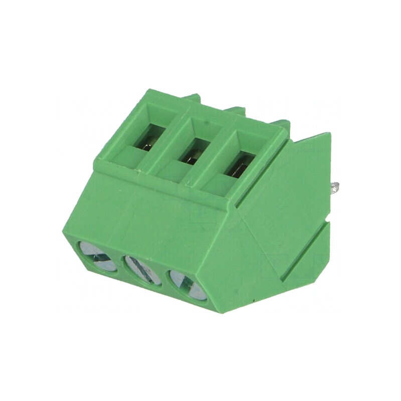 Regletă de conexiuni pentru PCB în unghi de 45° cu 3 piste de 5mm și 2,5mm² | Electronic-mag.ro | Componente Electronice Regletă de conexiuni pentru PCB în unghi de 45° cu 3 piste de 5mm și 2,5mm² | Electronic-mag.ro | Componente Electronice