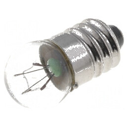 Lampă miniaturală E10 12VDC 100mA, Balon sferic 1,2W, Ø 11,5mm | Electronic-mag.ro | Componente Electronice