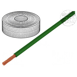 Cablu electric LifY 1x0,1mm2 cu litat de cupru, PVC verde, 300V, -15 la 80°C, Clasa 6 | Electronic-mag.ro | Componente Electronice