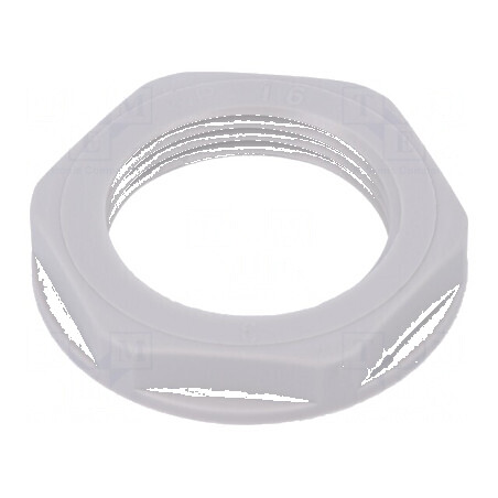 Piuliță PG16 din poliamidă UL94V-2, 30mm, gri deschis, rezistentă la temperaturi -20÷100°C | Electronic-mag.ro | Componente Electronice