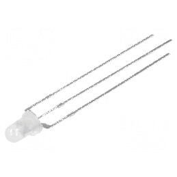 LED 3mm roșu/albastru 30° convex pentru iluminare decorativă - Nr. term: 3 | Electronic-mag.ro | Componente Electronice
