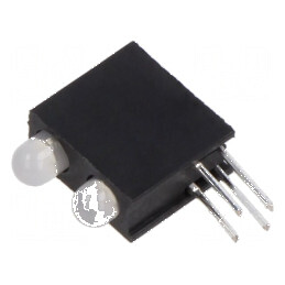 LED 3mm în carcasă, 2 diode roşie/galben-verde, 30mA, unghi 60° | Electronic-mag.ro | Componente Electronice