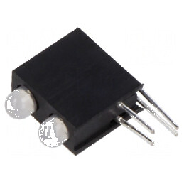 LED 3mm galben/galben verde 30mA 60° cu carcasă - Nr. diode: 2 | Electronic-mag.ro | Componente Electronice