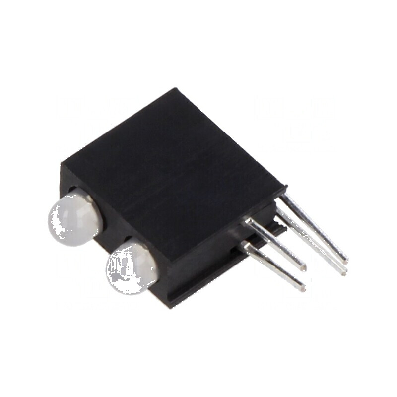 LED 3mm galben/galben verde 30mA 60° cu carcasă - Nr. diode: 2 | Electronic-mag.ro | Componente Electronice