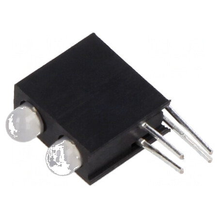 LED 3mm galben/galben verde 30mA 60° cu carcasă - Nr. diode: 2 | Electronic-mag.ro | Componente Electronice