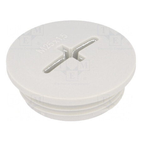Capac de protecţie M25 1,5 IP54 poliamidă gri deschis 8mm pentru cabluri | Electronic-mag.ro | Componente Electronice