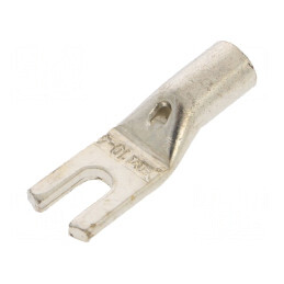 Furcă M4 10mm2 crimpat pe cablu neizolat cositorit 8AWG - Vârf pentru conexiuni electrice | Electronic-mag.ro | Componente Electronice