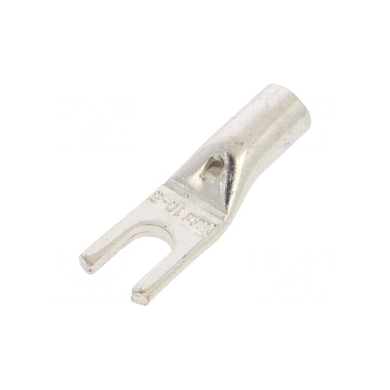 Furcă M5 10mm² crimpat pe cablu neizolat cositorit 8AWG - Vârf de conectare | Electronic-mag.ro | Componente Electronice