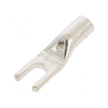 Furcă M5 10mm² crimpat pe cablu neizolat cositorit 8AWG - Vârf de conectare | Electronic-mag.ro | Componente Electronice