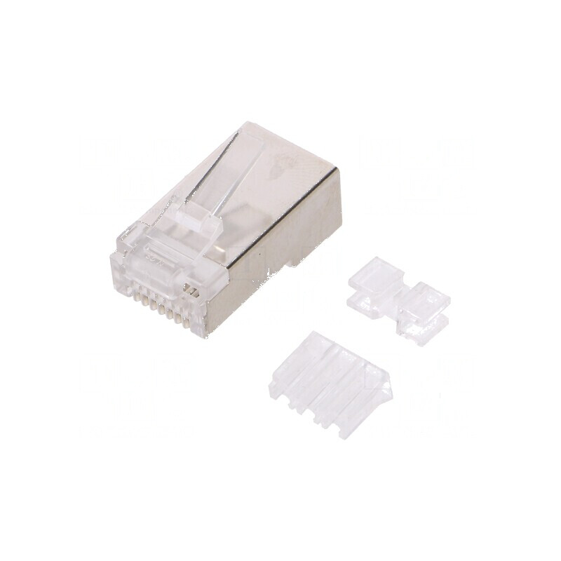 Conector RJ45 Cat 6a ecranat aurit 8p8c drept | Electronic-mag.ro | Componente Electronice Conector RJ45 Cat 6a ecranat aurit 8p8c drept | Electronic-mag.ro | Componente Electronice