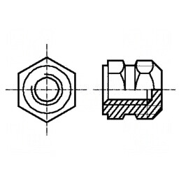 Adaos filetat din alamă M5 BN 1042 conform standard DIN 16903P pentru fixare  | Electronic-mag.ro | Componente Electronice