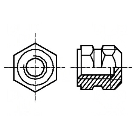 Adaos filetat din alamă M5 BN 1042 conform standard DIN 16903P pentru fixare  | Electronic-mag.ro | Componente Electronice