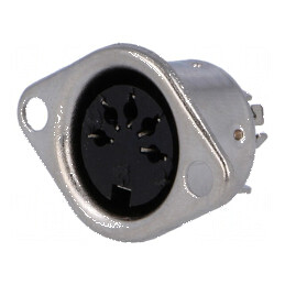 Conector DIN soclu mamă PIN 5 cu dispunere 180° pentru lipire | Electronic-mag.ro | Componente Electronice