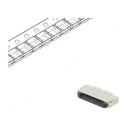 Conector FFC/FPC orizontal 12 PIN ZIF SMT 500mA cositorit pentru montaj electronic | Electronic-mag.ro | Componente Electronice