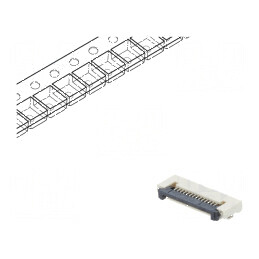 Conector FFC/FPC orizontale 14 PIN ZIF SMT 500mA cositorit - Componentă electronică | Electronic-mag.ro | Componente Electronice