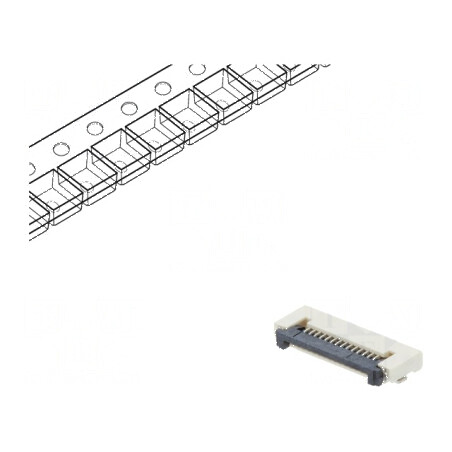Conector FFC/FPC orizontale 14 PIN ZIF SMT 500mA cositorit - Componentă electronică | Electronic-mag.ro | Componente Electronice