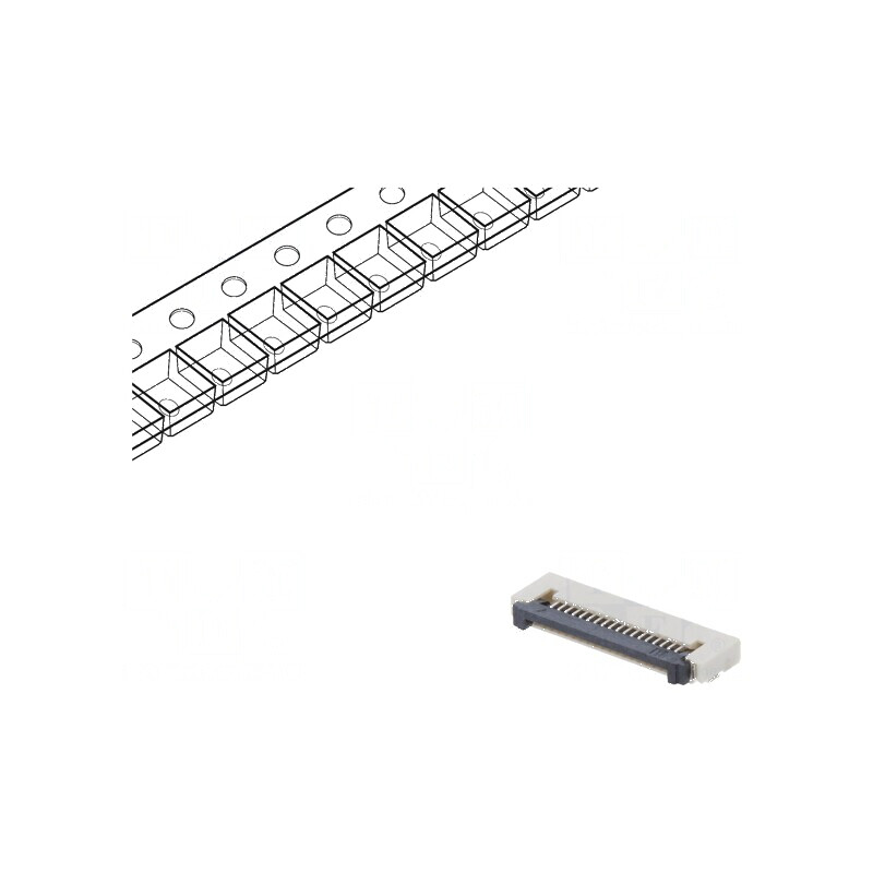 Conector FFC/FPC orizontale 18 PIN ZIF SMT 500mA cositorit pentru circuit imprimat | Electronic-mag.ro | Componente Electronice