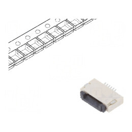 Conector FFC/FPC orizontal PIN 6 ZIF SMT 500mA cositorit - Componente electronice | Electronic-mag.ro | Componente Electronice