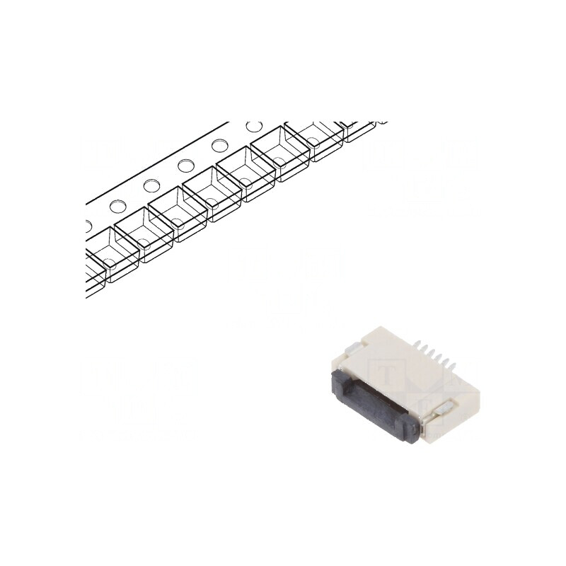 Conector FFC/FPC orizontal PIN 6 ZIF SMT 500mA cositorit - Componente electronice | Electronic-mag.ro | Componente Electronice