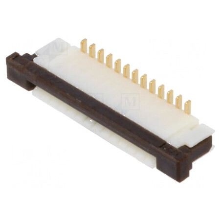 Conector FFC/FPC vertical ZIF 13 pini SMT 125V 1A cu finisaj aurit | Electronic-mag.ro | Componente Electronice