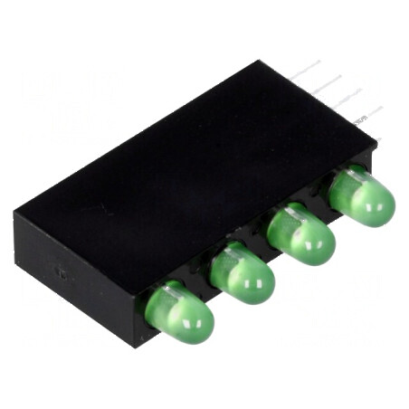 LED 3mm verde 4 diode 20mA 80° 1,6÷2,6V în carcasă | Electronic-mag.ro | Componente Electronice