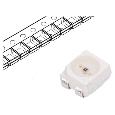Bucată LED SMD 3528 PLCC4 ambră 450÷1125mcd 3,5x2,8x1,9mm 120° 50mA | Electronic-mag.ro | Componente Electronice