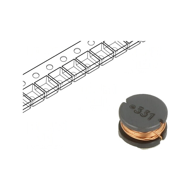 Inductor SMD 330uH 400mA ±10% Q: 12 Ø: 7,8mm H: 5,3mm 1,26Ω | Electronic-mag.ro | Componente Electronice