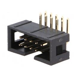 Conector IDC soclu tată 10 pini unghi 90° THT aurit 2,54mm | Electronic-mag.ro | Componente Electronice