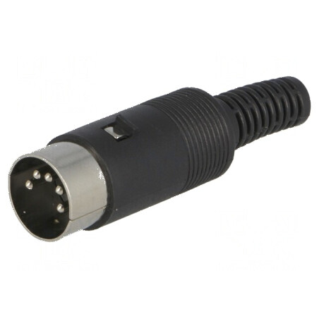 Conector DIN mufă tată 5 pini 180° drept pe cablu | Electronic-mag.ro | Componente Electronice