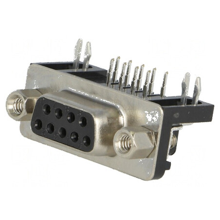 Conector D-Sub PIN 9 soclu mamă unghi 90° THT UNC 4-40 5A 15mΩ | Electronic-mag.ro | Componente Electronice
