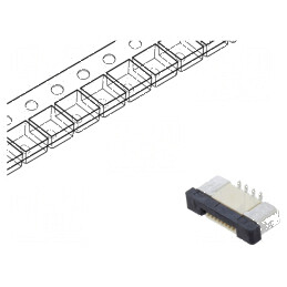 Conector FFC/FPC orizontal PIN 8 ZIF SMT 500mA cositorit - Componente electronice | Electronic-mag.ro | Componente Electronice