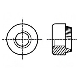Piuliță nituire rotundă M3 din oțel cu acoperire zincată 2,3mm | Electronic-mag.ro | Componente Electronice