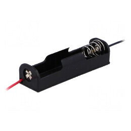 Suport pentru baterii AA R6 cu cabluri negre de 150mm - 1 bucata | Electronic-mag.ro | Componente Electronice