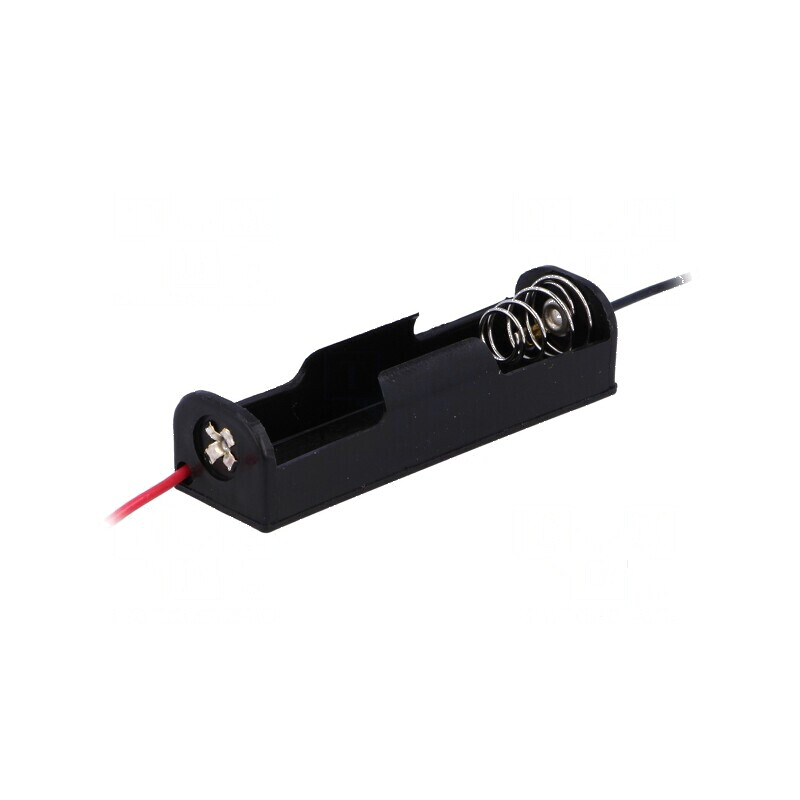 Suport pentru baterii AA R6 cu cabluri negre de 150mm - 1 bucata | Electronic-mag.ro | Componente Electronice