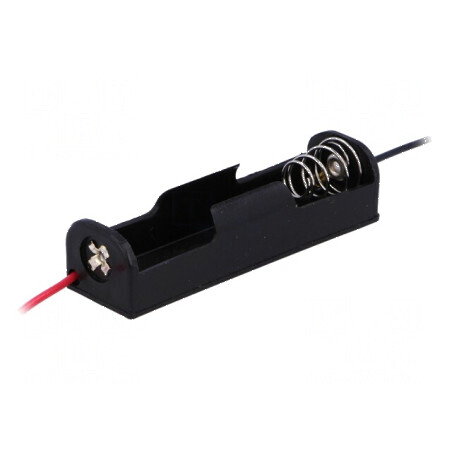Suport pentru baterii AA R6 cu cabluri negre de 150mm - 1 bucata | Electronic-mag.ro | Componente Electronice