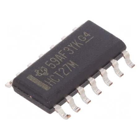 Circuit integrat digital NOR, 3 intrări, 3 ieșiri, SMD SO14, 4,5-5,5VDC, -55-125°C, tub. | Electronic-mag.ro | Componente Electronice