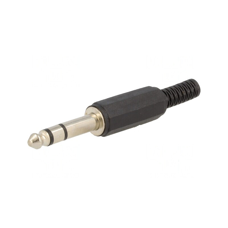 Conector Jack 6,3mm mufă tată stereo cu manşon, 3 piste drept | Electronic-mag.ro | Componente Electronice